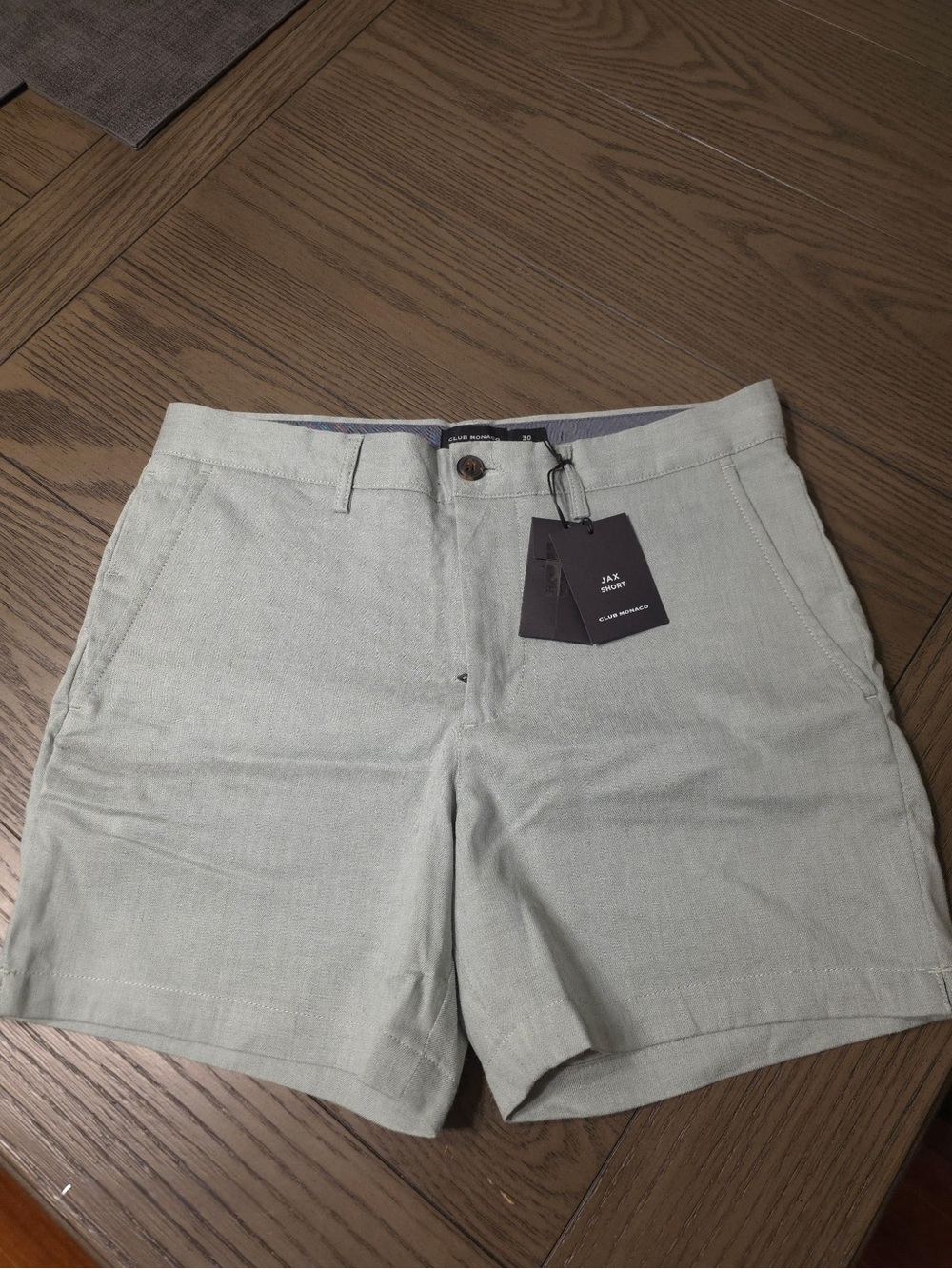 Men's Light Sage Linen-Blend Shorts